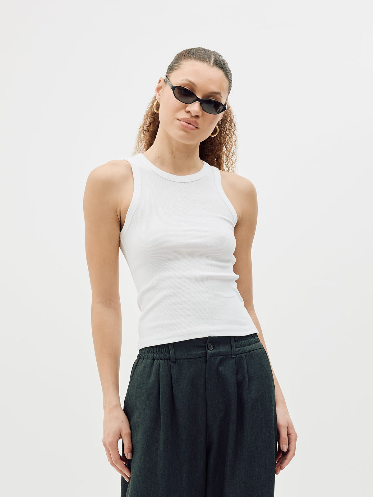 Rib Tank Top, Women - White