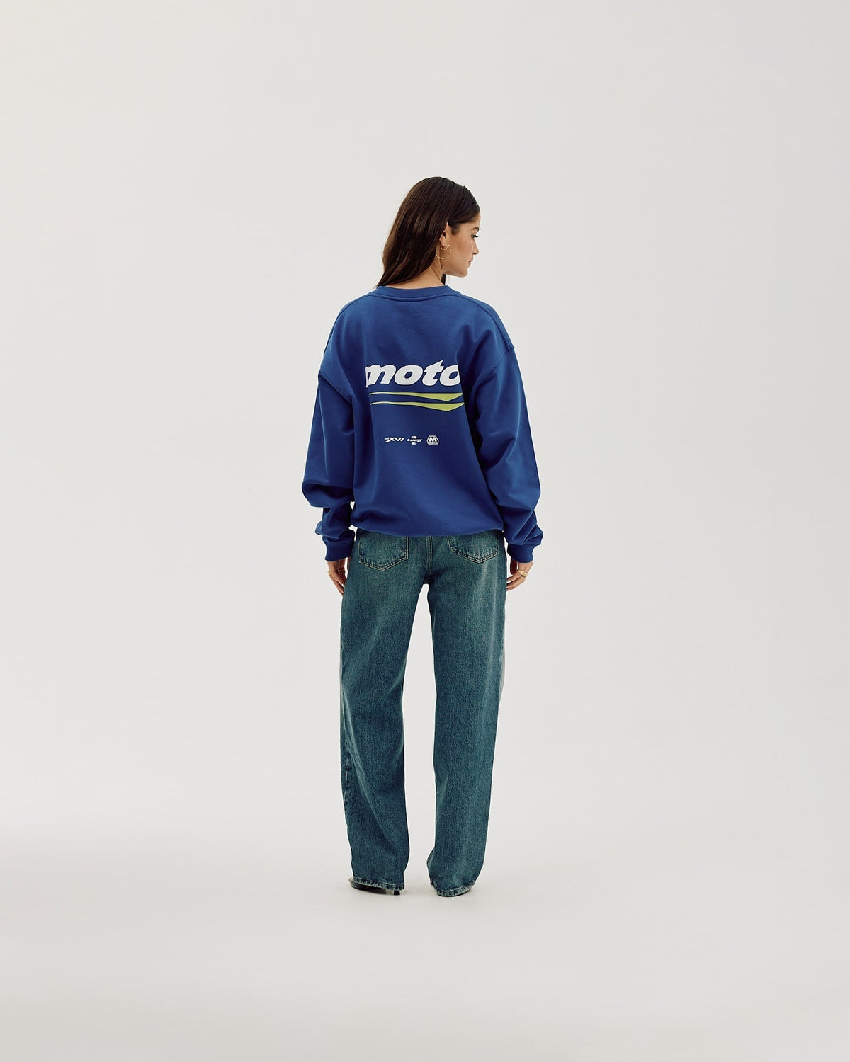 Oversized Crewneck, Women - Moto - Cobalt Blue